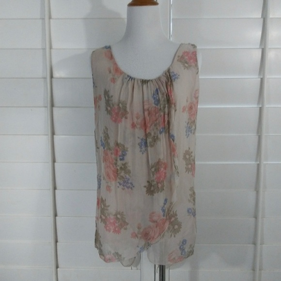 Carina Ricci sleeveless slit open back top S - Picture 1 of 6